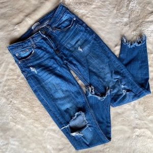 Zara Cropped Ripped Jean